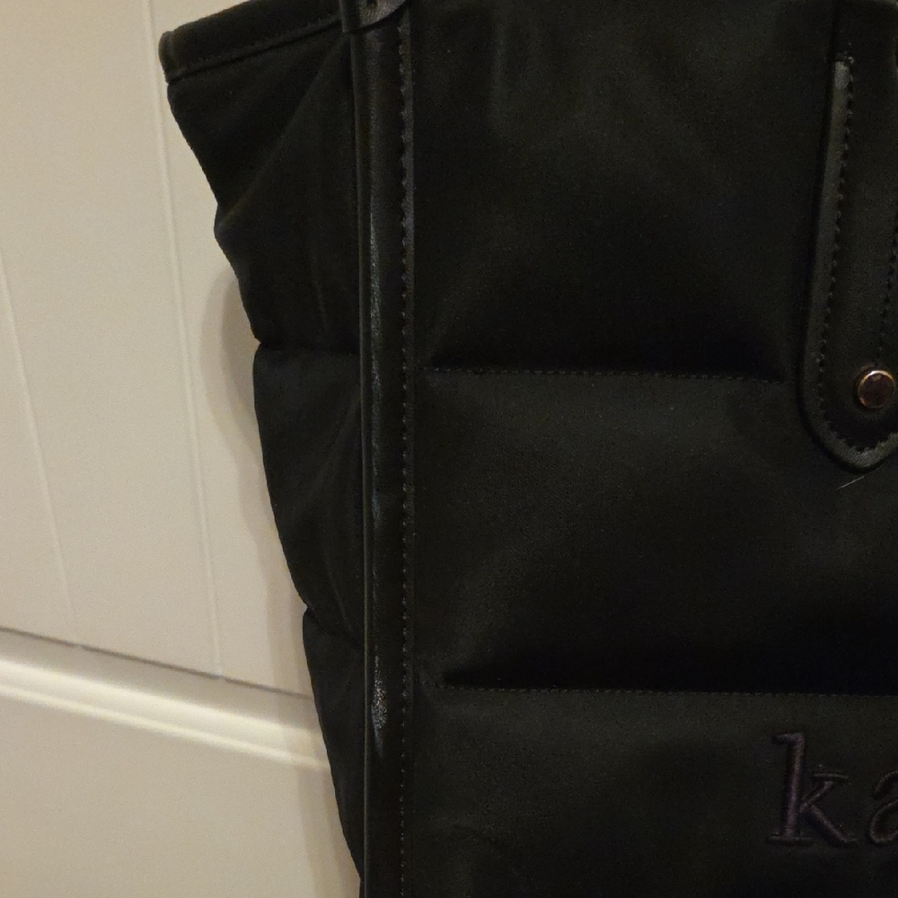 kate spade black quilted nylon tote with logo - Picture 2 of 15